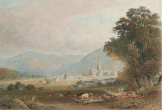 Frederick Nash, O.W.S. - Keswick New Church Looking Into The Vale of Borrowdale, Cumberland