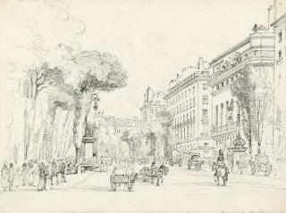Frederick Nash, O.W.S. - Two studies of the Boulevard des Italiens, Paris