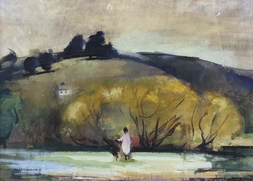 Frederick Ronald Williams - Figure In Lilydale Landscape