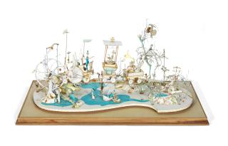 Frederick Rowland Emett - A 1-inch scale model of Emett\'s masterpiece automaton \'A Quiet Afternoon in the Cloud Cuckoo Valley\'