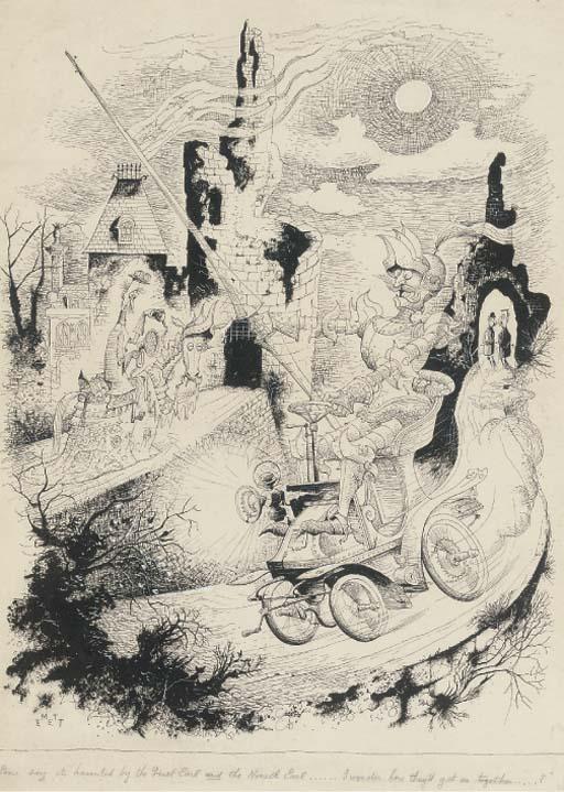 Frederick Rowland Emett - \'Some Say It\'S Haunted By The First Earl And The Ninth Earl...I Wonder How They\'D Get On Together....?\'