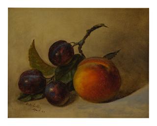Frederick S. Batcheller - Still Life With Peach And Plums