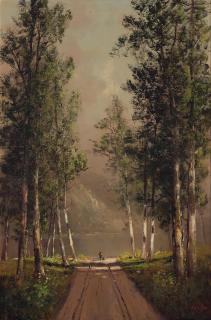 Frederick Schafer - Road through the Trees 30 x 20 in. framed 35 1/2 x 25 1/2 in.