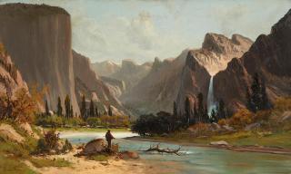 Frederick Schafer - The Bridalveil Fall and El Capitan in the Yosemite Valley