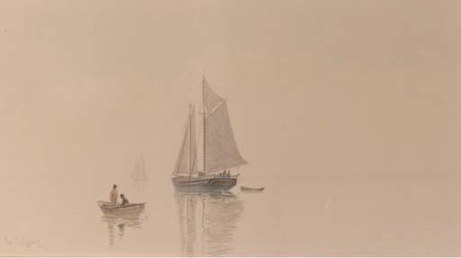 Frederick Schiller Cozzens - Fishing off the coast at calm