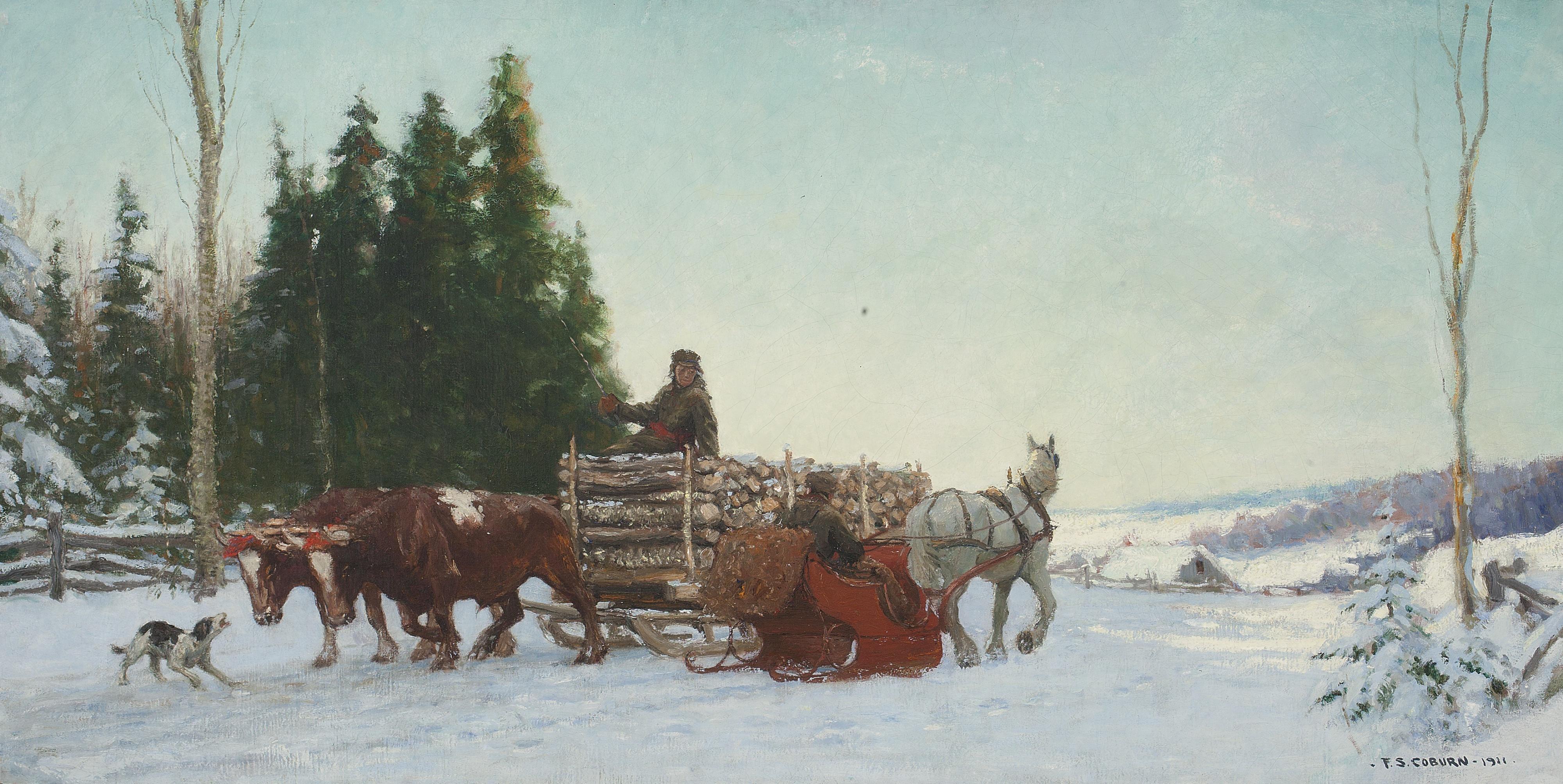 Frederick Simpson Coburn - Chatting On The Logging Trail