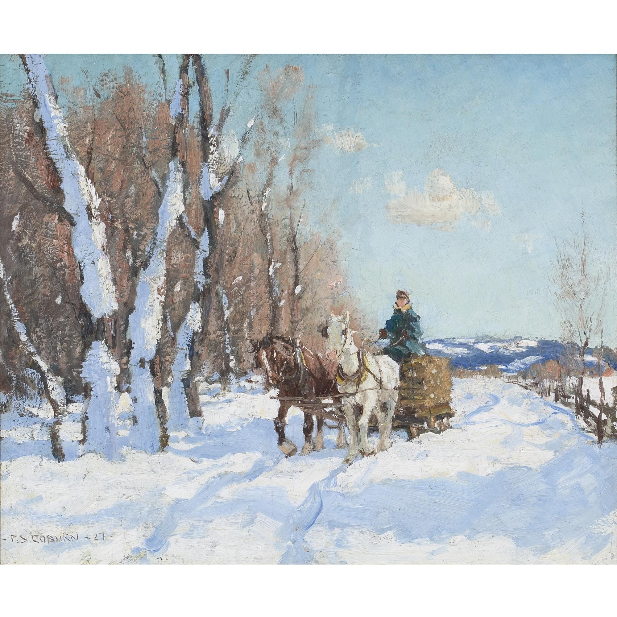 Frederick Simpson Coburn - Logging Team On A Winter Road