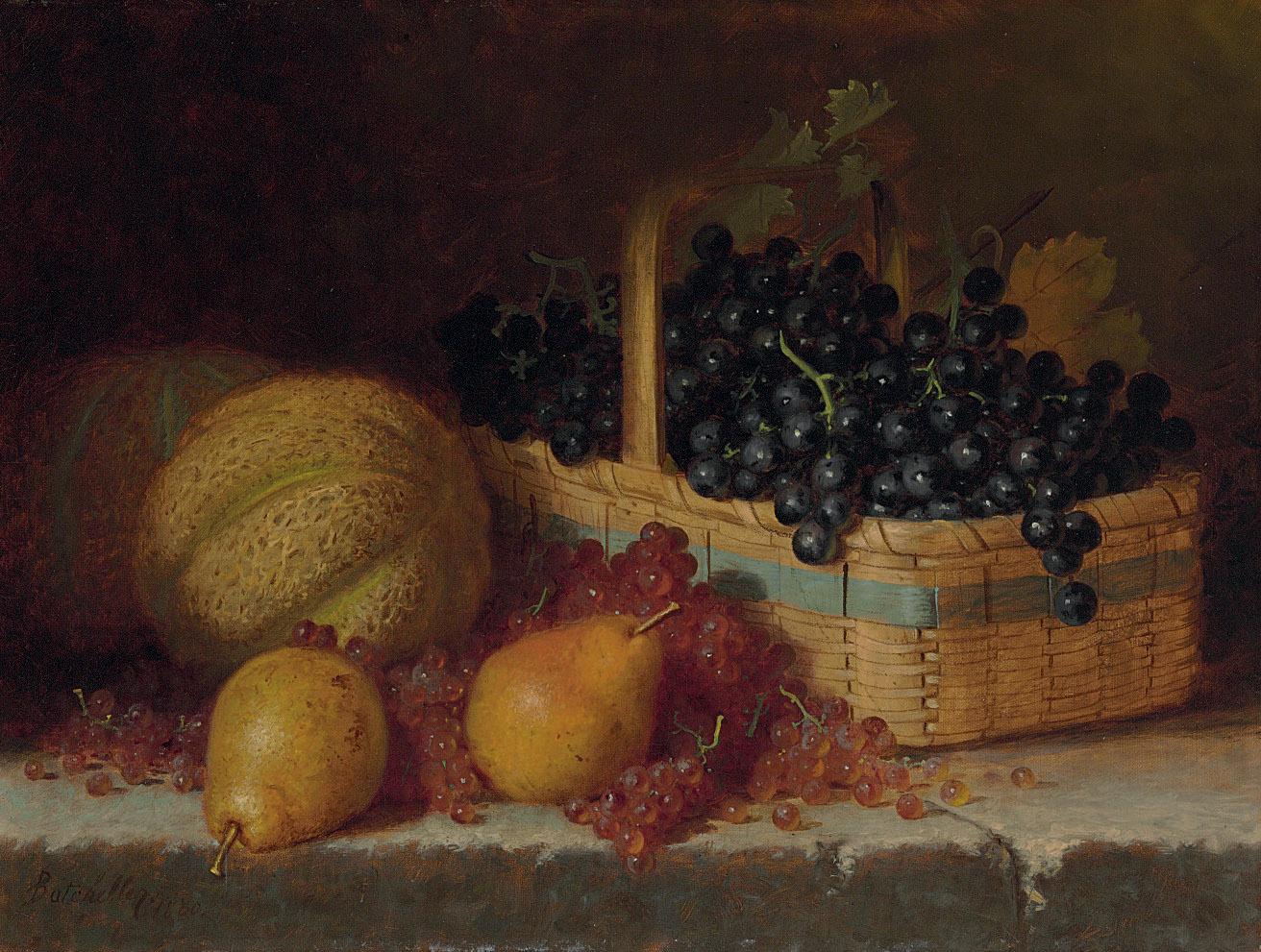 Frederick Stone Batcheller - Grapes in a Basket