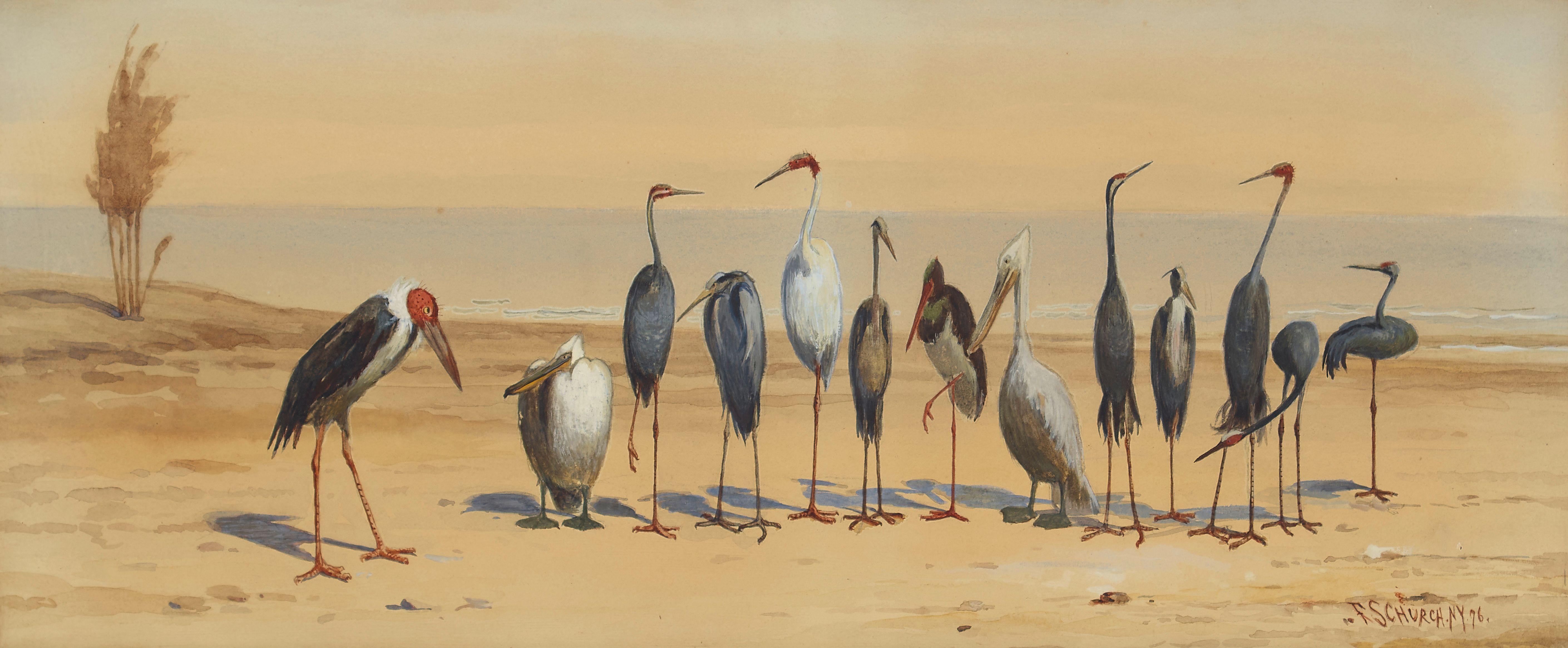 Frederick Stuart Church - Awkward Squad sight 10 x 24 in. framed 22 1/2 x 36 1/2 in.