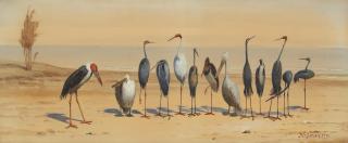 Frederick Stuart Church - Awkward Squad sight 10 x 24 in. framed 22 1/2 x 36 1/2 in.