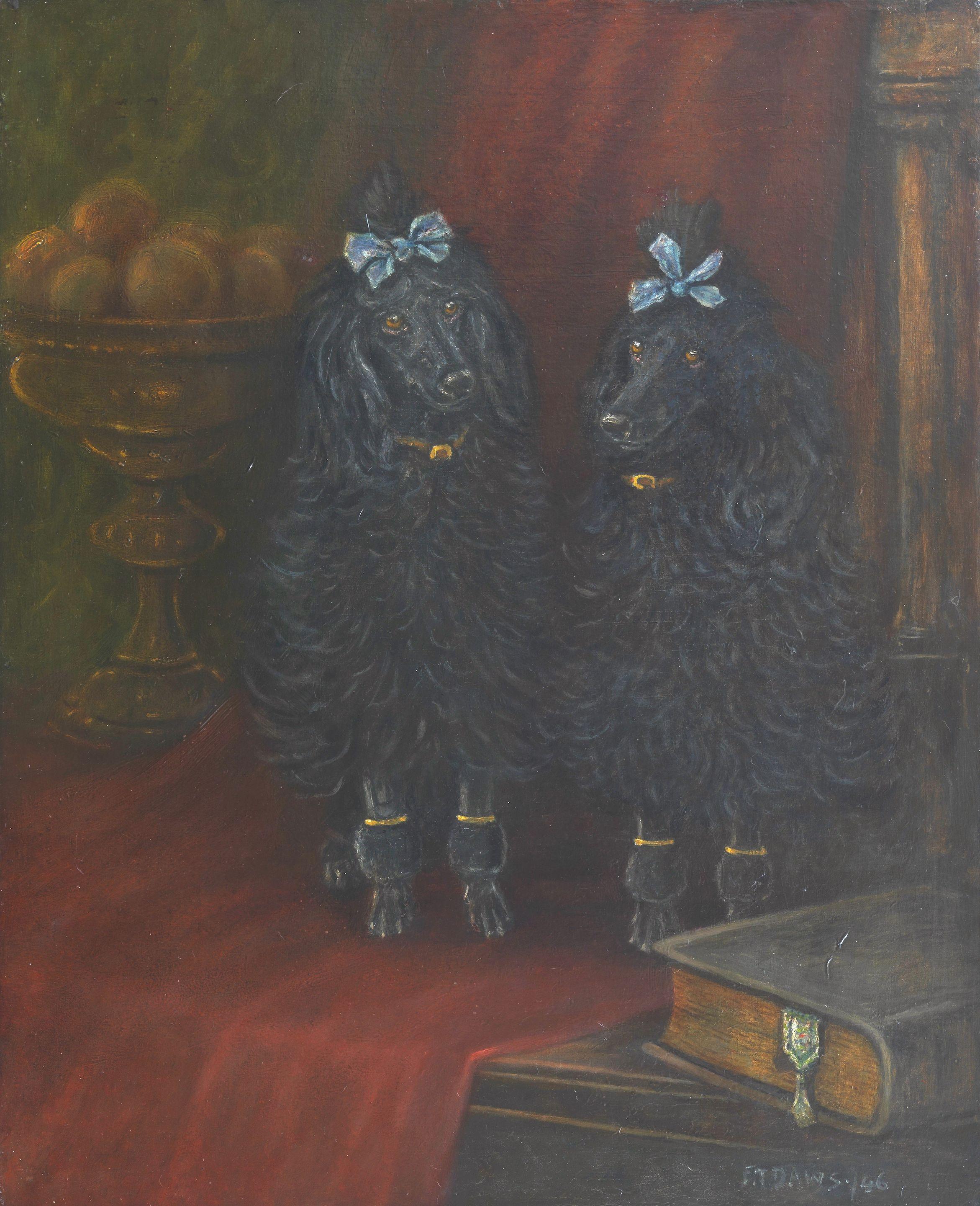 Frederick Thomas Daws - A pair of Poodles from Mannerhead