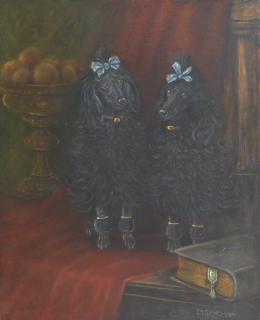 Frederick Thomas Daws - A pair of Poodles from Mannerhead