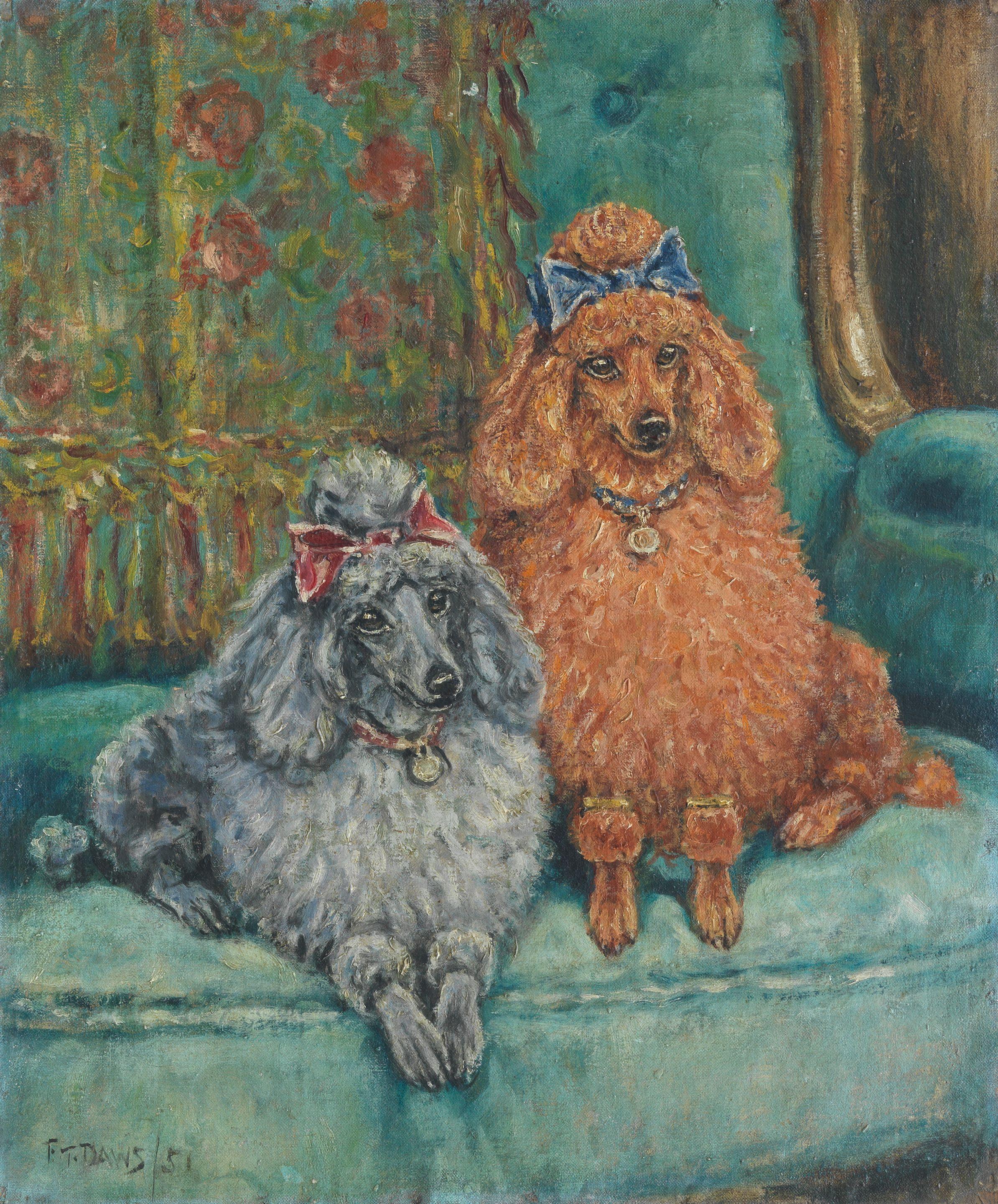 Frederick Thomas Daws - Apricot and sable Mannerhead Poodles