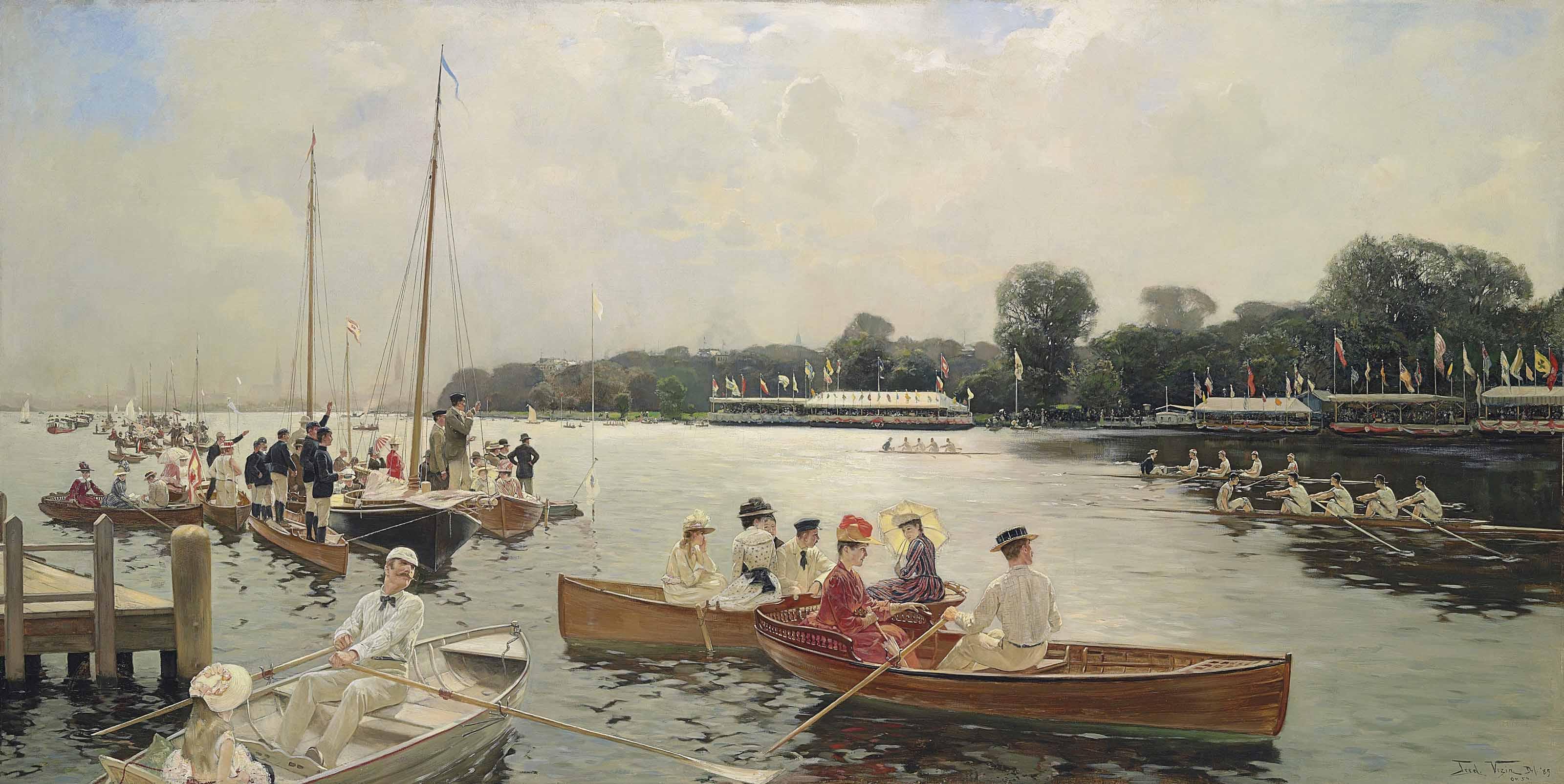 Frederick Vezin - Ruderregatta auf der Außenalster, Hamburg