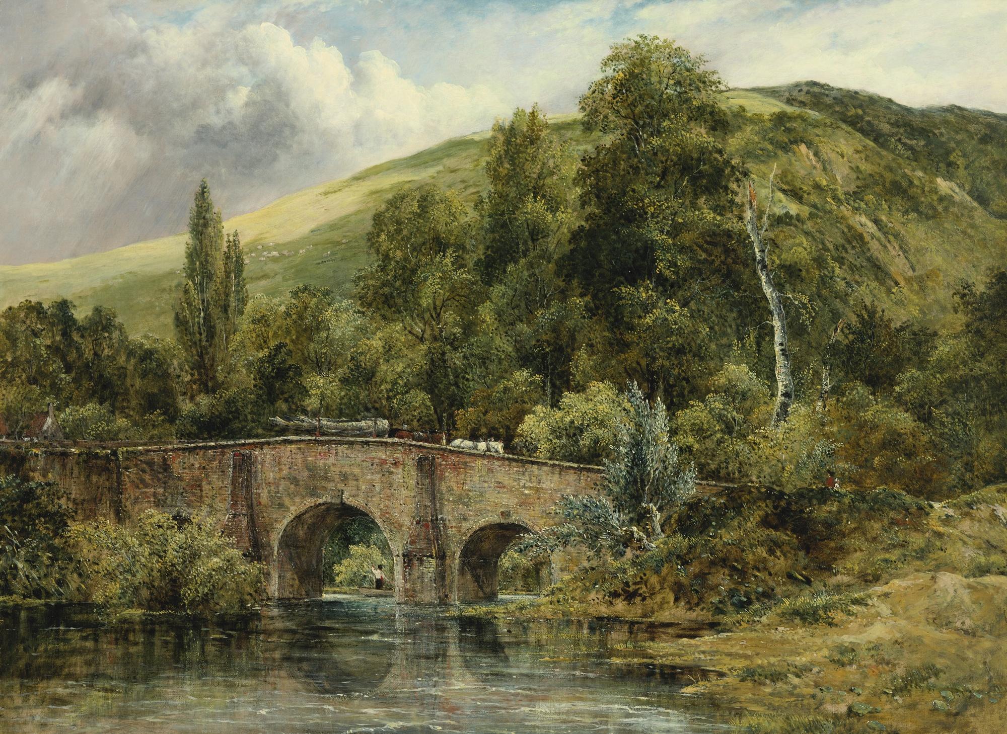 Frederick Waters Watts - Fingle Bridge On The River Teign, East Devon