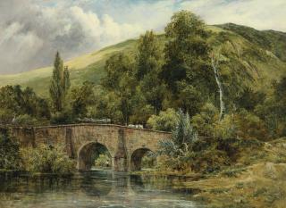 Frederick Waters Watts - Fingle Bridge On The River Teign, East Devon