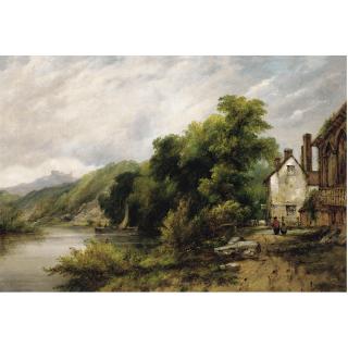 Frederick Waters Watts - Wooded River Landscape