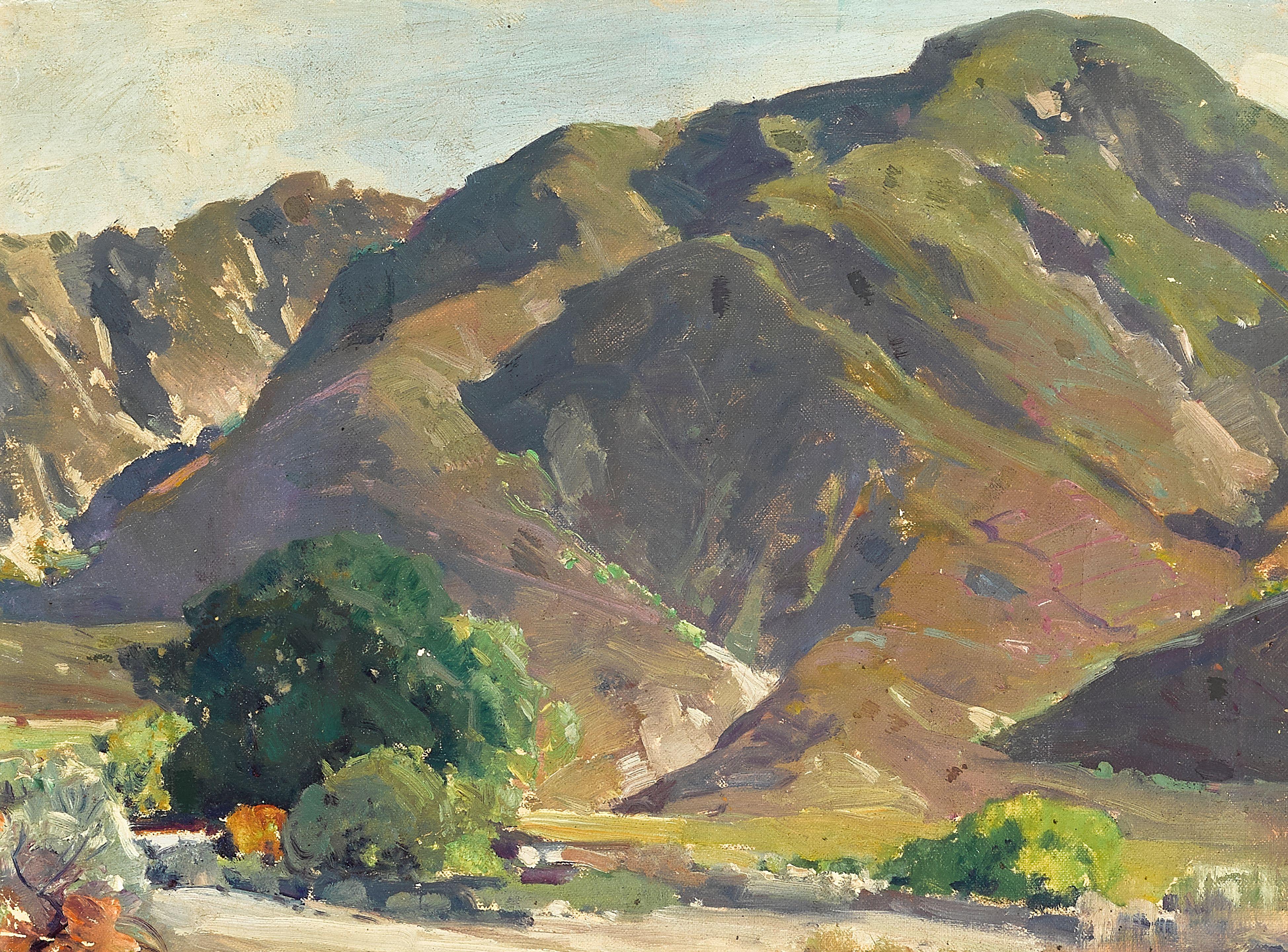 Frederick William Becker - Topanga Canyon, Little Tujunga Canyon, Balboa Boat Landing, and Creek Landscape (a group of four) various sizes, the largest 12 x 16 in. various framed sizes, the largest 17 1/2 x 21 1/4 in.