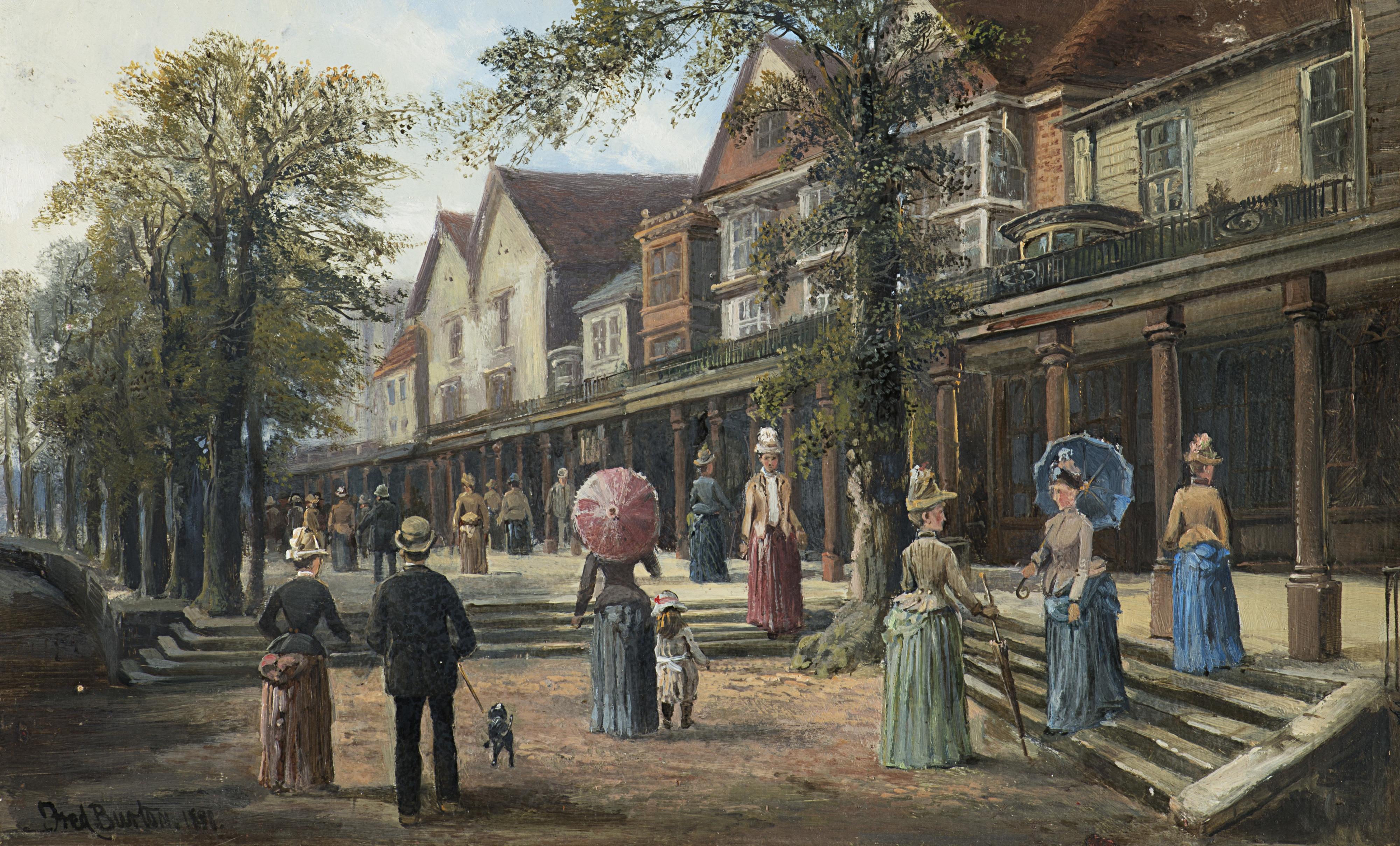 Frederick William Burton - Village Scene with Figures