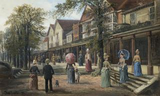 Frederick William Burton - Village Scene with Figures