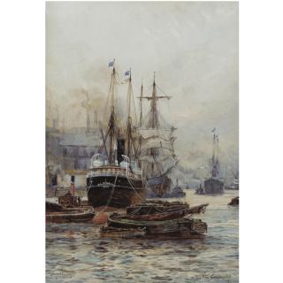 Frederick William Scarborough - Sunset, Pool Of London