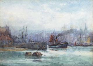 Frederick William Scarborough - The Lower Harbour, Whitby