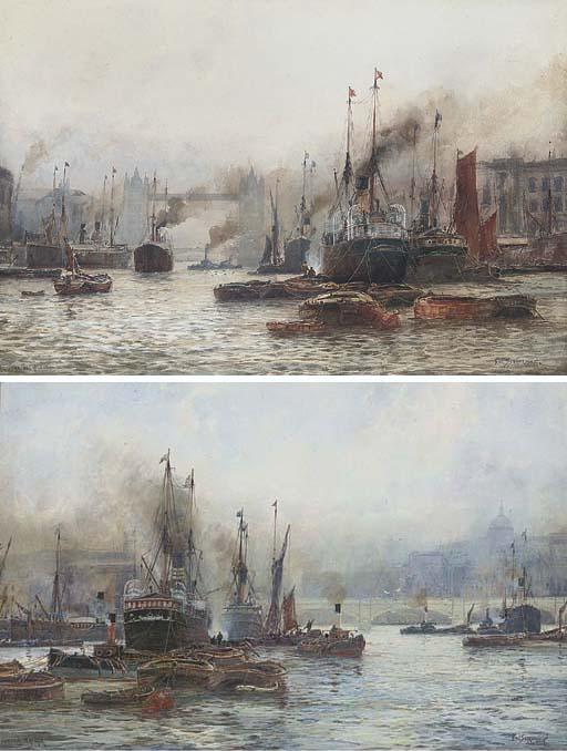 Frederick William Scarborough - The Pool of London; And London Bridge (Both Illustrated)