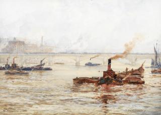 Frederick William Scarbrough - \'London Bridge\'; \'The Thames at Blackfriars London\', a pair each 24.7 x 34.9cm (9 3/4 x 13 3/4in). (2)