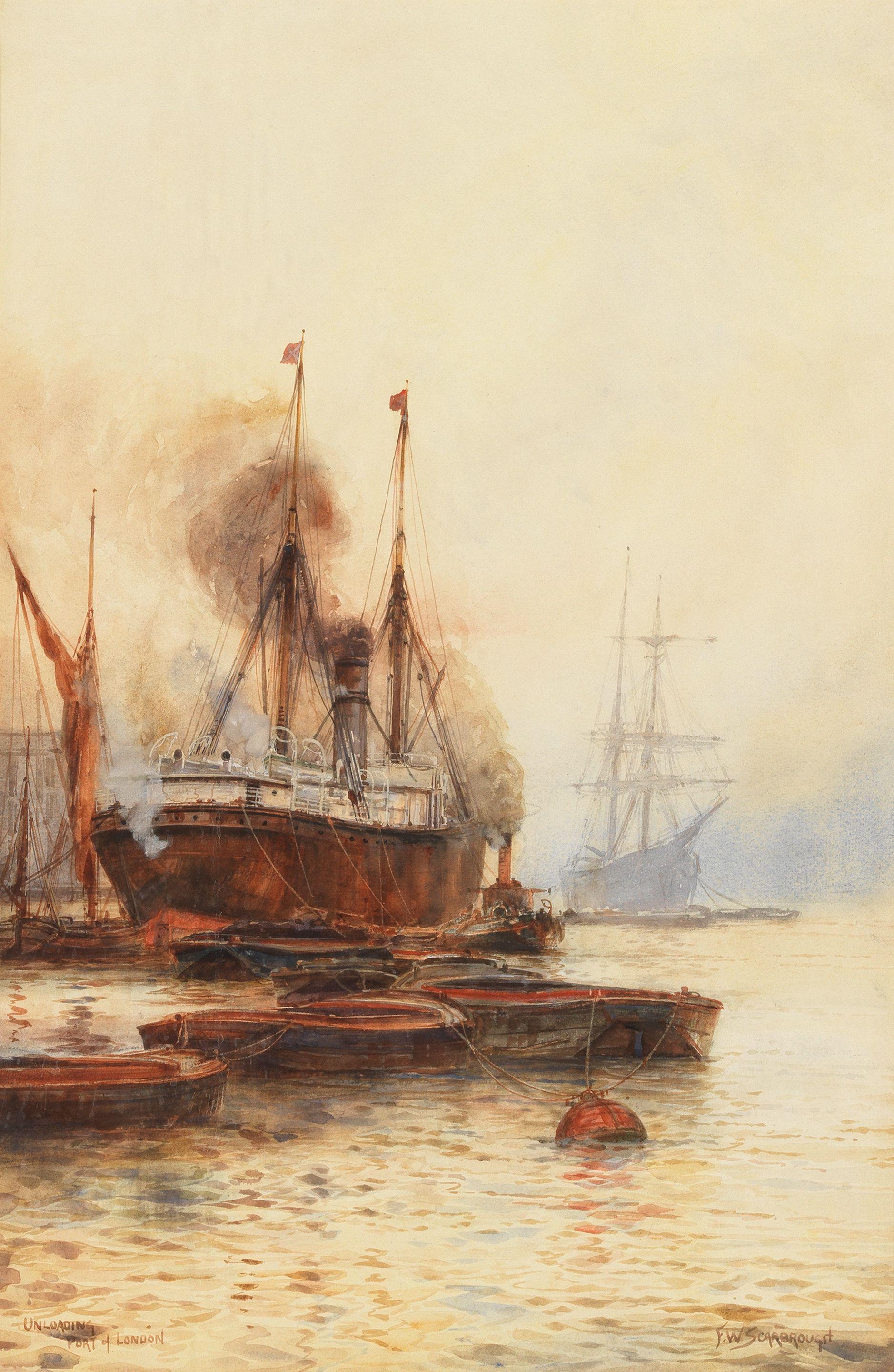 Frederick William Scarbrough - \'Unloading, Port of London\'