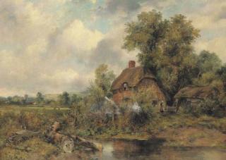 Frederick William Watts - A Cottage In A Wooded Landscape
