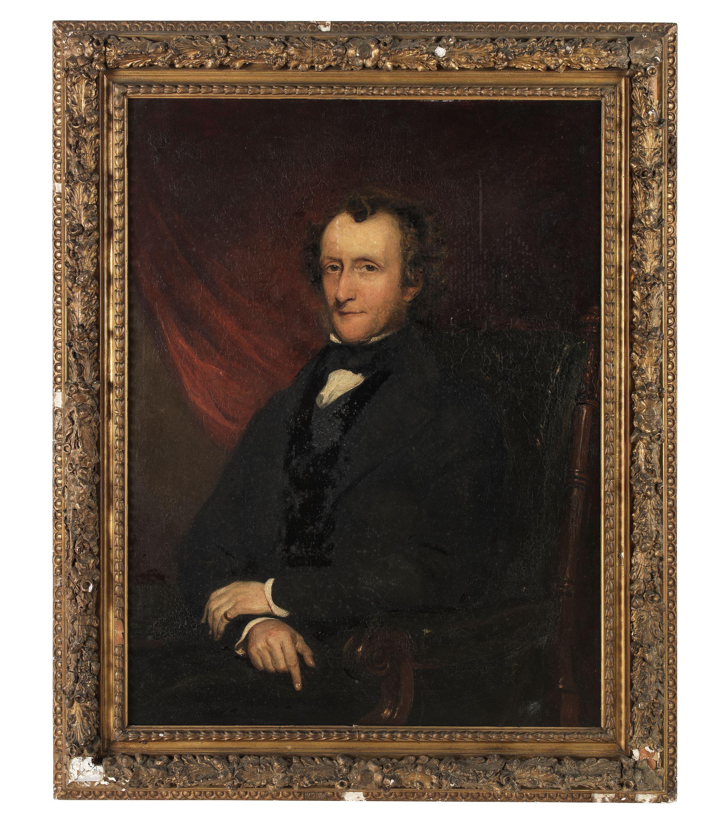 Frederick Yeates Hurlstone - Sir William Eden, 6th Baronet of West Auckland and Lady Elfrida Eden; portraits, a pair the first 91 x 71cm (35 13/16 x 27 15/16in); the second 76.5 x 63.5cm (30 1/8 x 25in) (2).