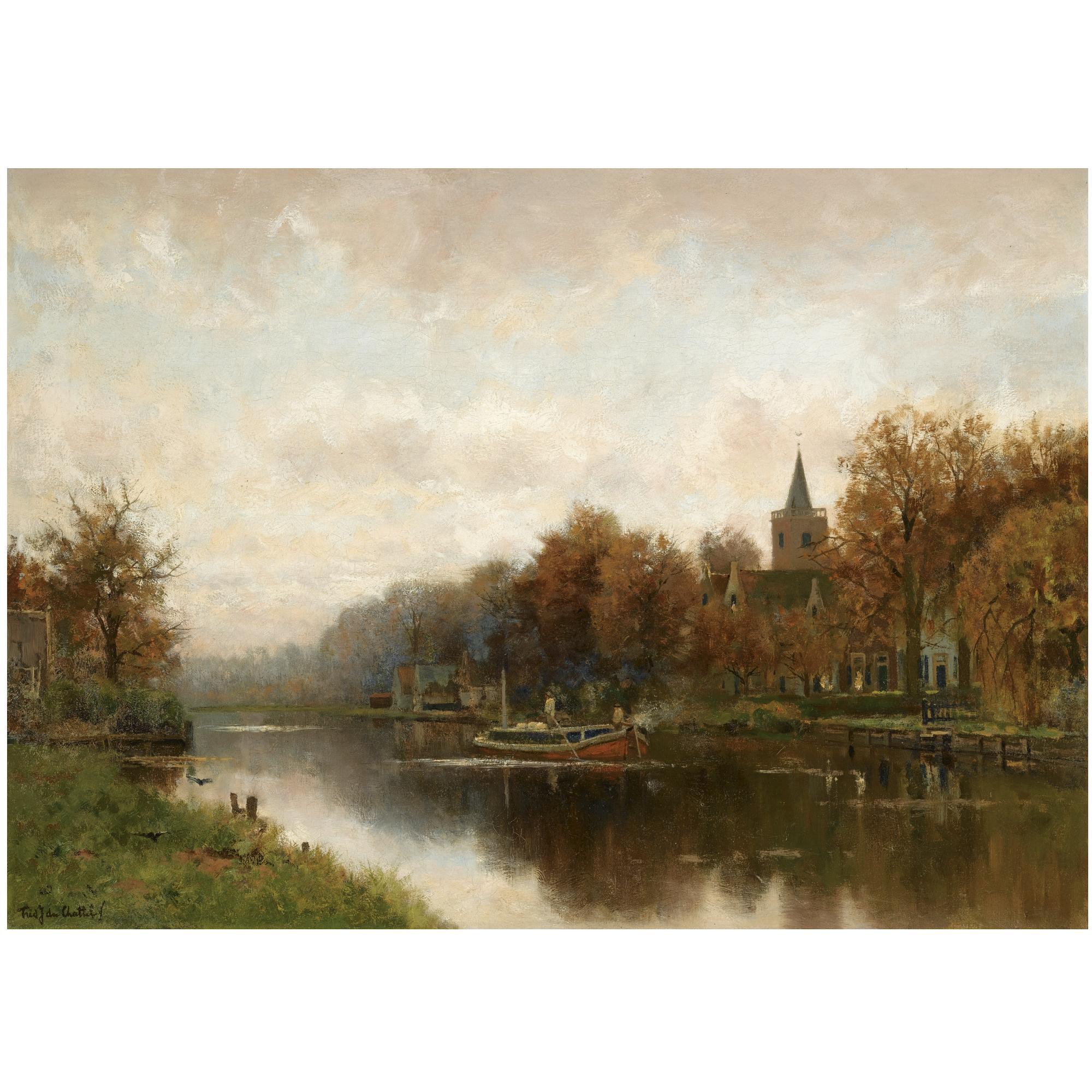 Fredericus Jacobus Van Rossum Du Chattel - Dutch The River Vecht Near Loenen