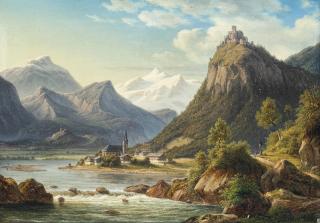 Frederik Christian J. Kiaerskou - Landscape with Hocheppan Castle, South Tyrol