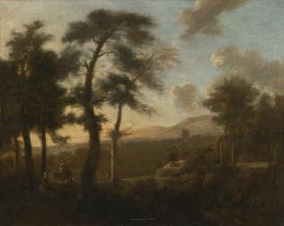 Frederik De Moucheron - Classical French Landscape With Figures