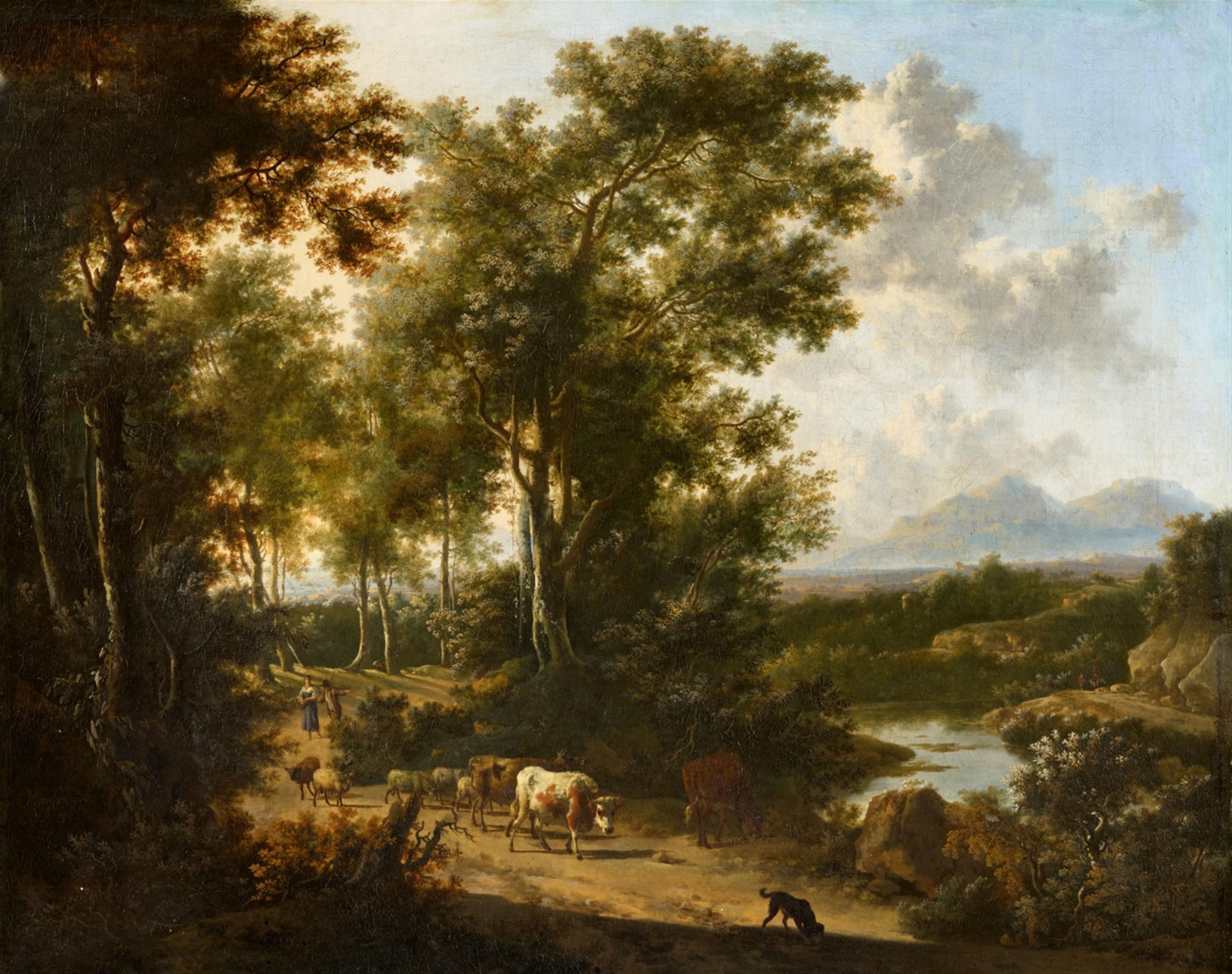 Frederik de Moucheron - Südliche Landschaft mit Herde und Hirten