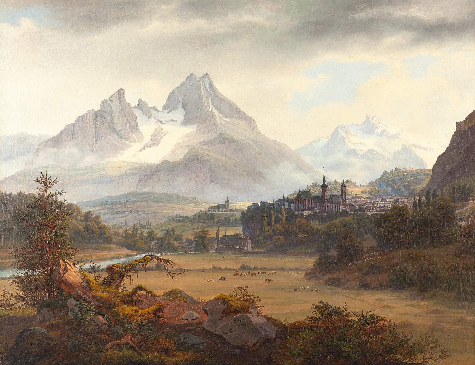 Frederik Hansen Sødring - Berchtesgaden mit dem Watzmann