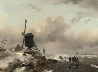 Frederik Marinus Kruseman - Huntsmen on the ice