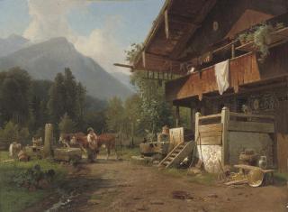 Frederik Niels Martin Rohde - Gossips at an alpine chalet