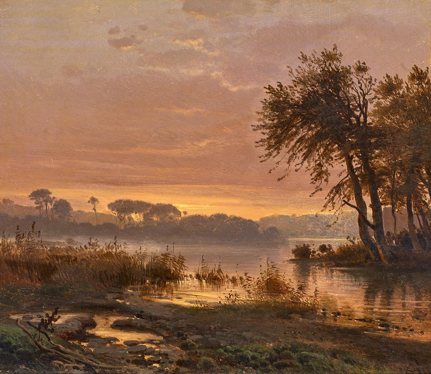 Frederik Rohde - Flusslandschaft im Abendlicht