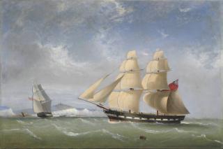 Frederik Tudgay - A ship in two positions off Dover in the channel