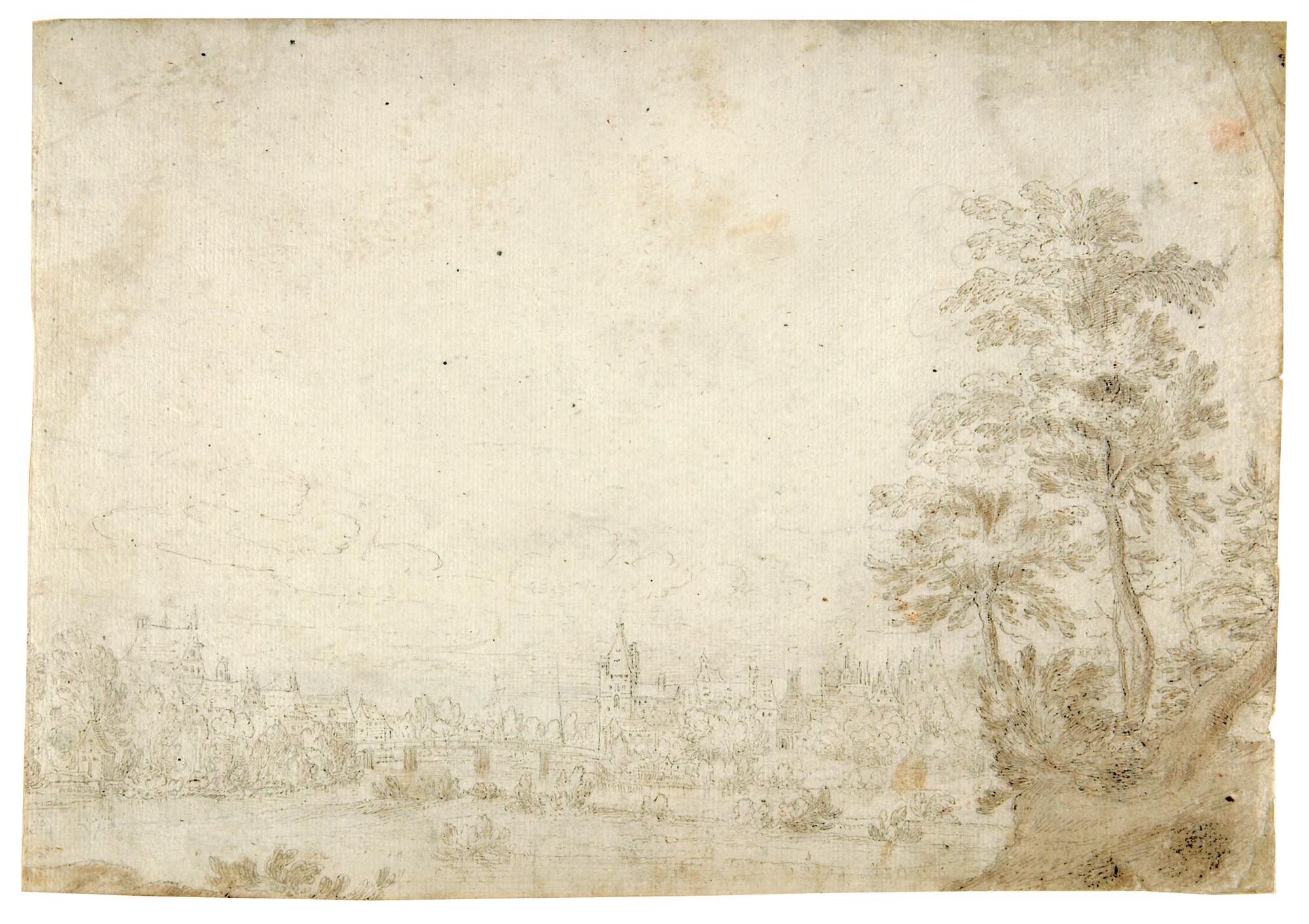 Frederik van Valckenborch - Blick auf eine Stadt.