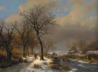 Fredrik Marinus Kruseman - A winter landscape