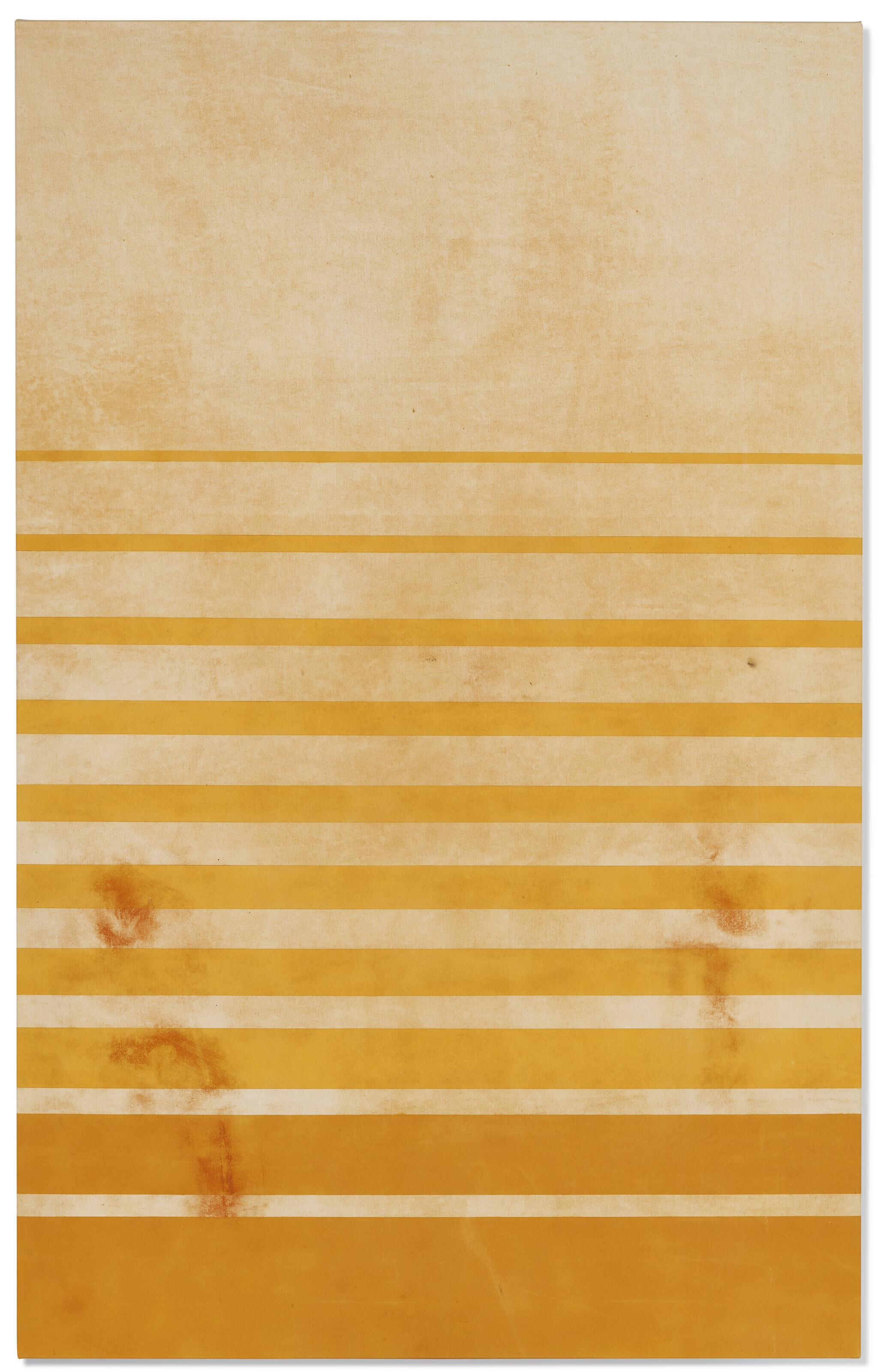 Fredrik Vaerslev - Untitled (Canopy Painting: Orange, Cream, and Yellow)