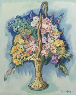 Freek van den Berg - Flowerpiece in a handbasket