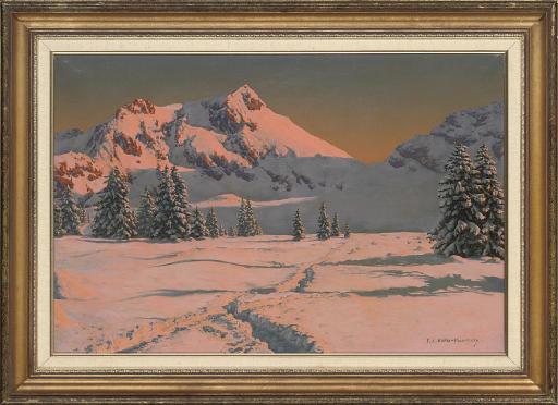 Freidrich Albin Koko-Micoletzky - Dawn Over The Hochiss, Austria