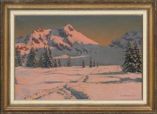 Freidrich Albin Koko-Micoletzky - Dawn Over The Hochiss, Austria