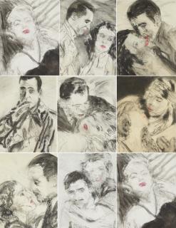 Friedemann Hahn - Serie von 8 Zeichnungen.