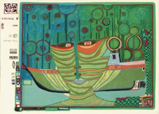 Friedensreich Hundertwasser - Columbus Rainy Day in India, from Regentag Portfolio (K. 49)