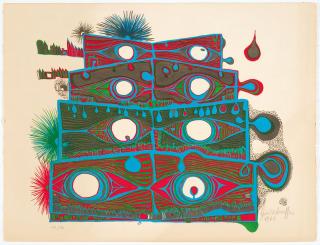 Friedensreich Hundertwasser - Die Augen des Machu Picchú. 1966.