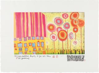 Friedensreich Hundertwasser - Die Bäume sind die Blumen des Guten.